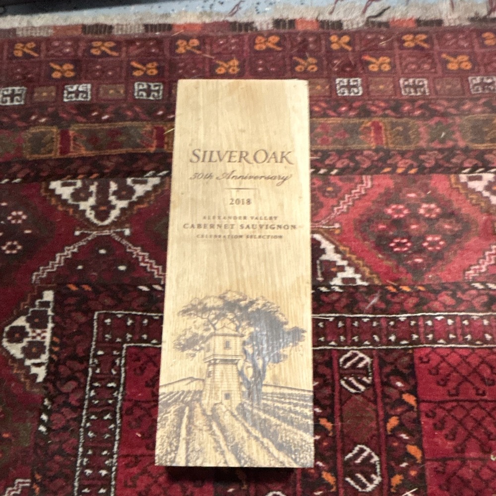 Silver Oak 50th Anniversary Empty Wooden Wine Box Celebration Selection OWC 2018
